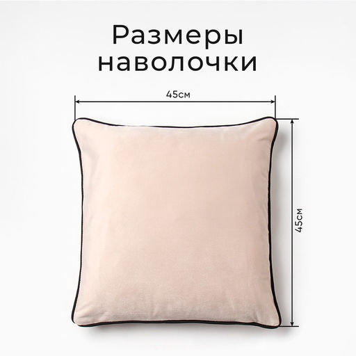 Наволочка декоративная Этель «Кант», 45×45, цвет бежевый, велюр (100% пэ)