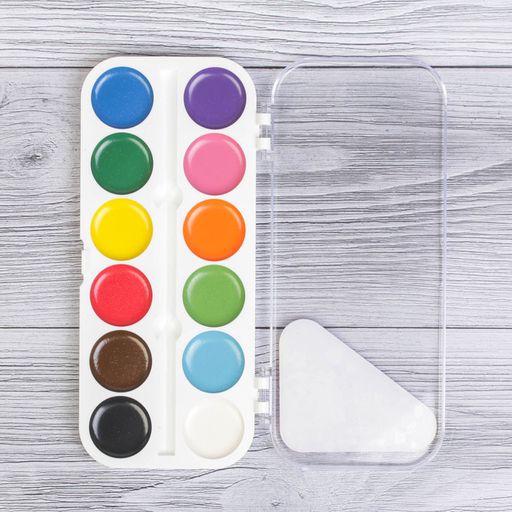 Акварель 12 цветов Смешарики, карамельная, без кисти