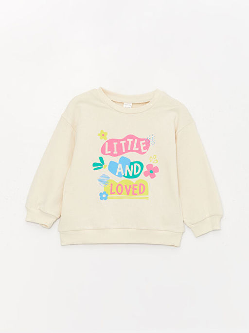 Bisiklet Yaka Bask?l? K?z Bebek Sweatshirt 3l? - Waikiki фото 2