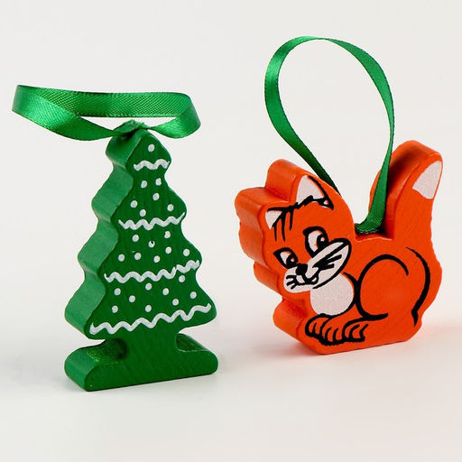 Елочные игрушки «Детские», 25 шт., деревянные