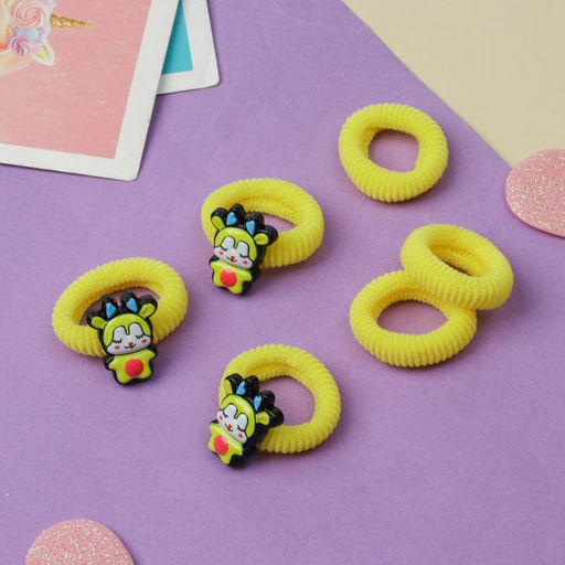 Цена за 2 шт. Резинка для волос Нежность (набор 6 шт) олененок, жёлтый - Выбражулька фото 2