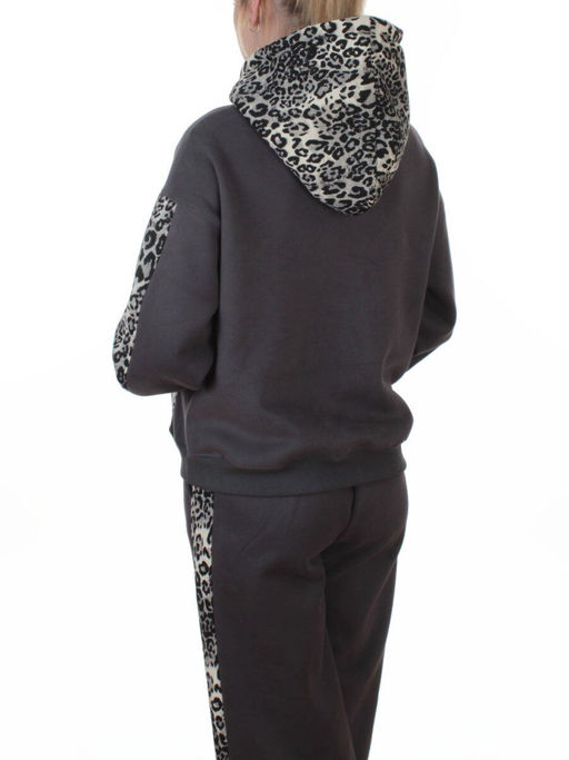 008 DK. GRAY/LEOPARD Костюм спортивный зимний женский (95% хлопок, 5% полиэстер)