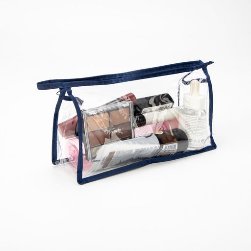 Цена за 2 шт. Косметичка на молнии, цвет синий/прозрачный