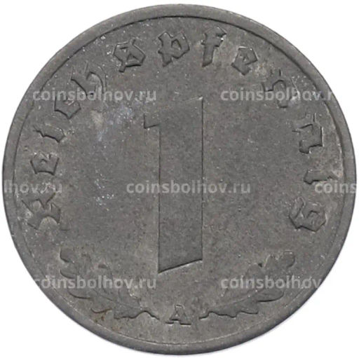 Монета 1 рейхспфенниг 1944 года A Германия