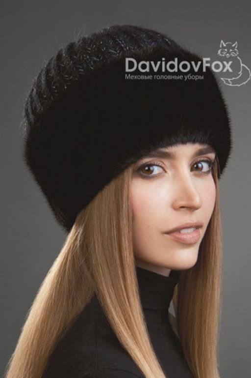 ВИДЕООБЗОР шапка Адель норка трикотаж блэк