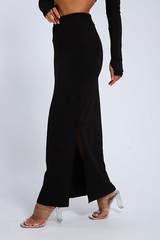 Юбка, футер (01056, черный макси) - Плиона фото 17