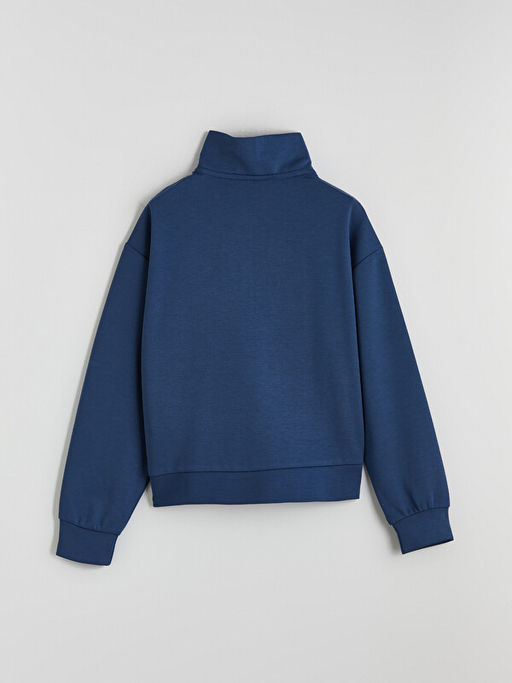 Dik Yaka K?z ?ocuk Soft Touch Sweatshirt