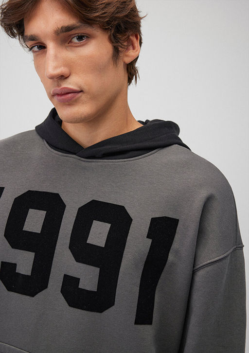 1991 Bask?l? Gri Sweatshirt - Mavi фото 6