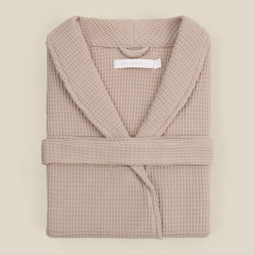 Халат вафельный мужской SL HOME: Basic «Саббиа», размер M, хлопок 100%, коричневый