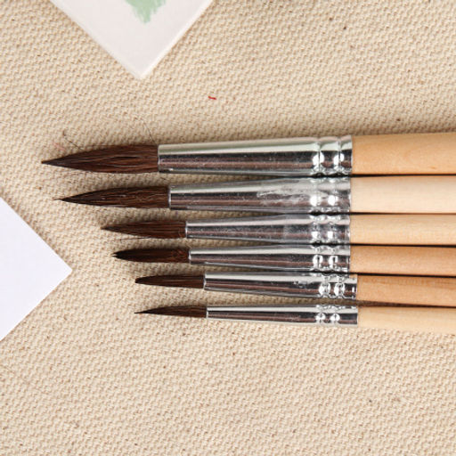 Кисти для масляной живописи 6 штук набор / 7677 /уп 48/480/1,2,3,4,5.6 - ГалеонТрейд фото 3