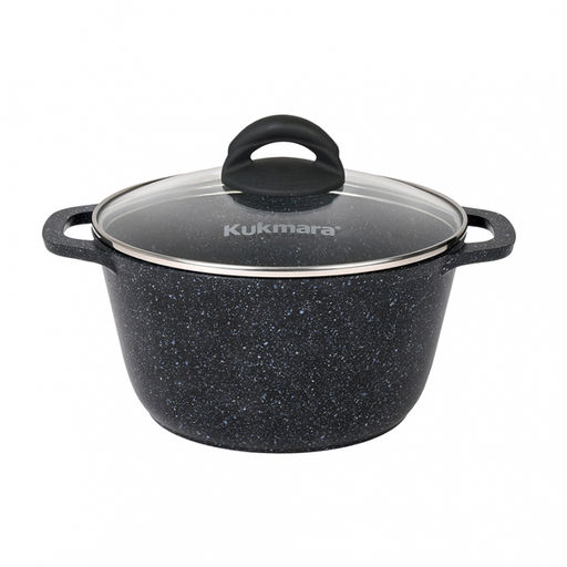 ЛА_АП_GRANIT (black) Кастрюля 3,5л со стекл крышкой, арт. кгч35а