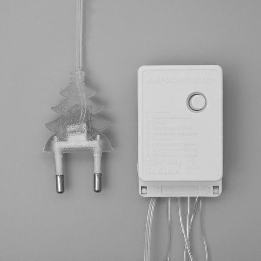 Гирлянда Водопад 2?1.5 м, IP20, прозрачная нить, 400 LED, свечение белое/синее, 8 режимов, 220 В - Luazon lighting фото 4