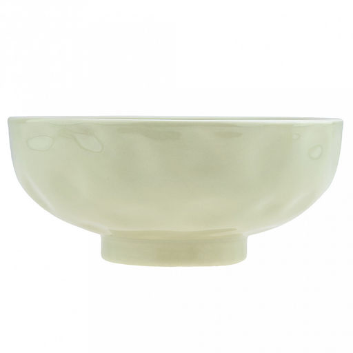 Бульонница керамическая "Семейная" 0,7л, д15,3см, h8,3см, с ручкой, с крышкой - светло-зеленый, общая h13см, рифленый борт, форма "мисосупница", светло-желтый, в коробке (Китай)