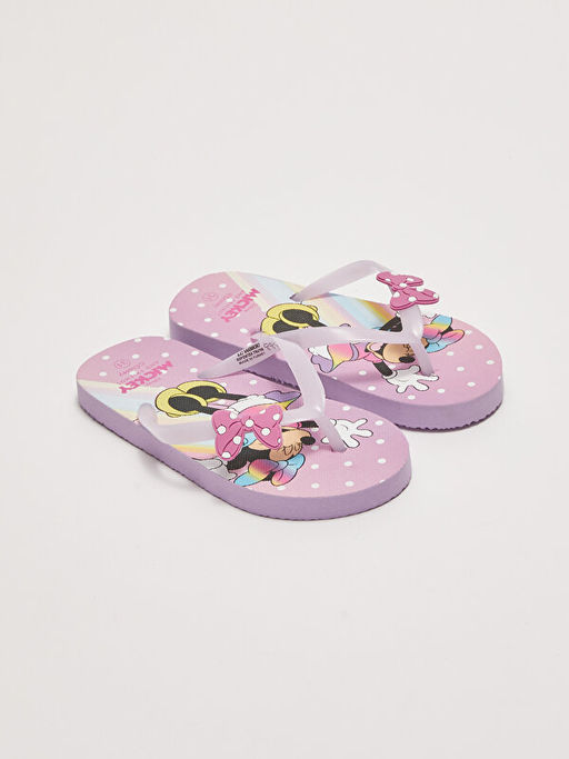 Minnie Mouse Lisansl? K?z ?ocuk Parmak Aras? Plaj Terli?i