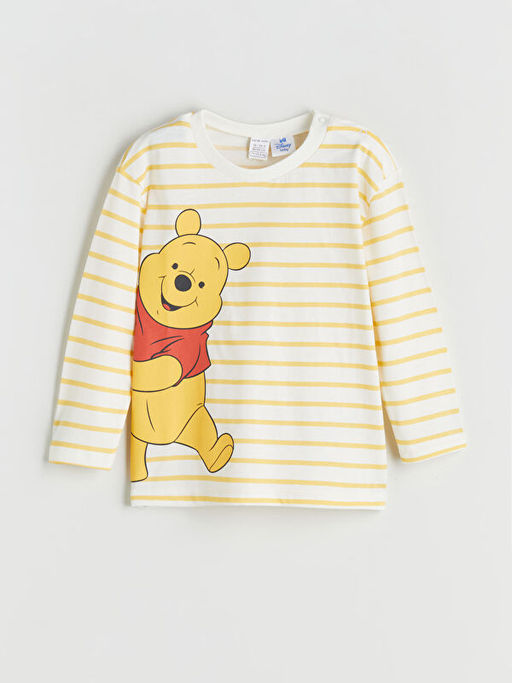 Winnie the Pooh Bask?l? Uzun Kollu Erkek Bebek Ti??rt ve E?ofman Alt? 2li