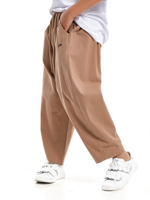 Брюки бананы свободные хлопок UD 7965 св.коричневый - Mini maxi фото 10