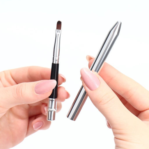 Цена за 2 шт. Кисть для макияжа, компактная, 17.5 см, чёрная, серебристая