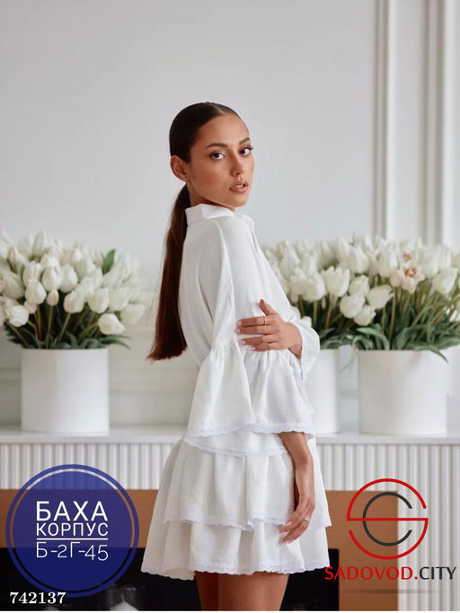 Женское платье с отделкой кружевом - Bruno фото 5