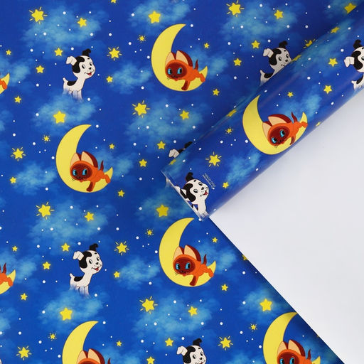 Цена за 10 шт. Упаковочная бумага, 70×100 см, Котёнок по имени Гав