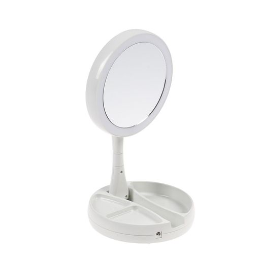 Зеркало Luazon KZ-09, подсветка, настольное, 30 16 16 см, увеличение х 10, USB, белое - Luazon home фото 2