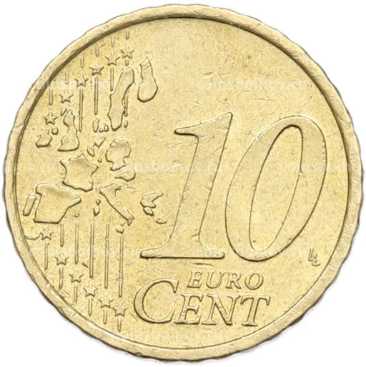 Монета 10 евроцентов 2002 года Австрия