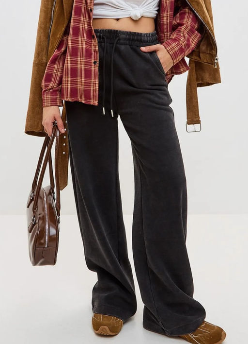 K13018 Штаны палаццо варенка (хлопок) ЧЕРНЫЙ