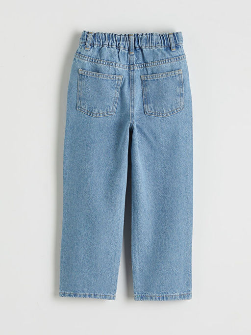 Beli Ayarlanabilir Lastikli K?z ?ocuk Jean Pantolon