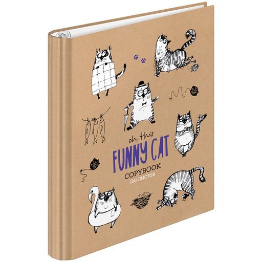 Тетрадь 120л. на кольцах "Рисунки. Funny cats", сменный блок (ТК120_39526, "ArtSpace") глянцевая ламинация