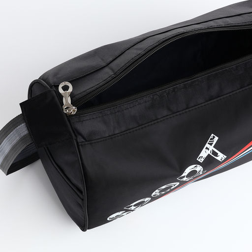 Сумка спортивная на молнии, боковой карман/сетка, регулируемый ремень, маленький размер, чёрная