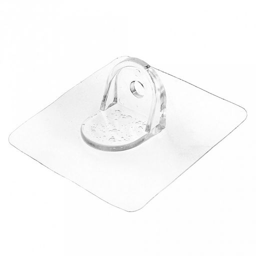 Кронштейн для полки "Переставной" 6,7х6,7х2,7см, многоразовый, прозрачная основа, пластмассовый крючок 2,5х2,5х2,5см, в п/эт пакете (Китай)