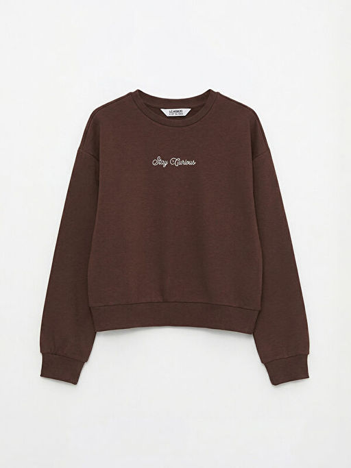 Bask?l? K?z ?ocuk Sweatshirt ve E?ofman Alt?