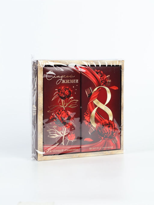 Подарочный набор 8 марта, чай (50 г), молочный шоколад (70 г) - Фабрика счастья фото 2