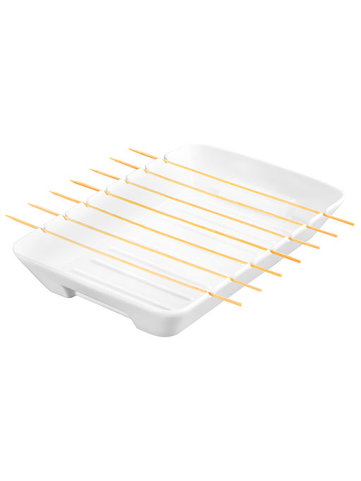 Блюдо д/запекания и сервировки 1,2 л 31*20*4,5 см "Айсберг" на шпажках, фарфор