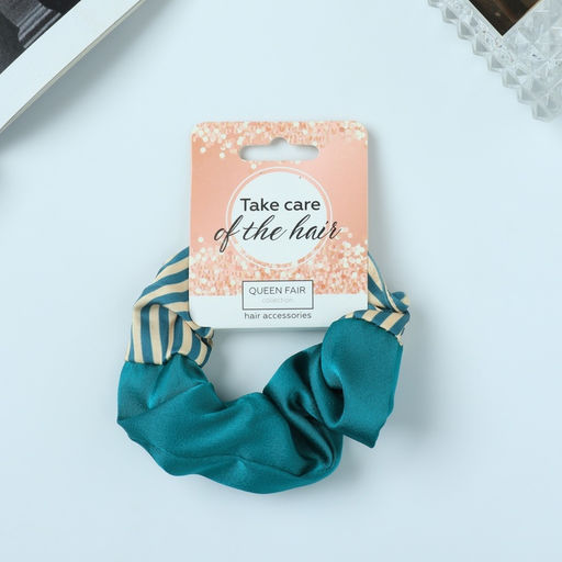 Цена за 3 шт. Резинка для волос «Орбита», половинка полоски, 8 см, жёлто-зелёная