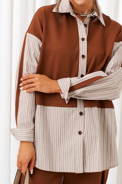 Костюм Beautiful Free 6438 миндаль+серая полоска