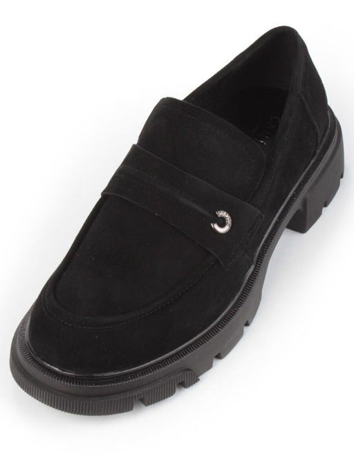 01-C1819-2 BLACK Ботинки демисезонные женские (натуральная замша)