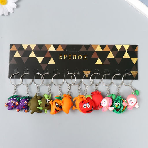 Цена за 12 шт. Брелок резина Фруктики-смайлики МИКС 2,7х2,6х1,6 см - Simaland фото 5