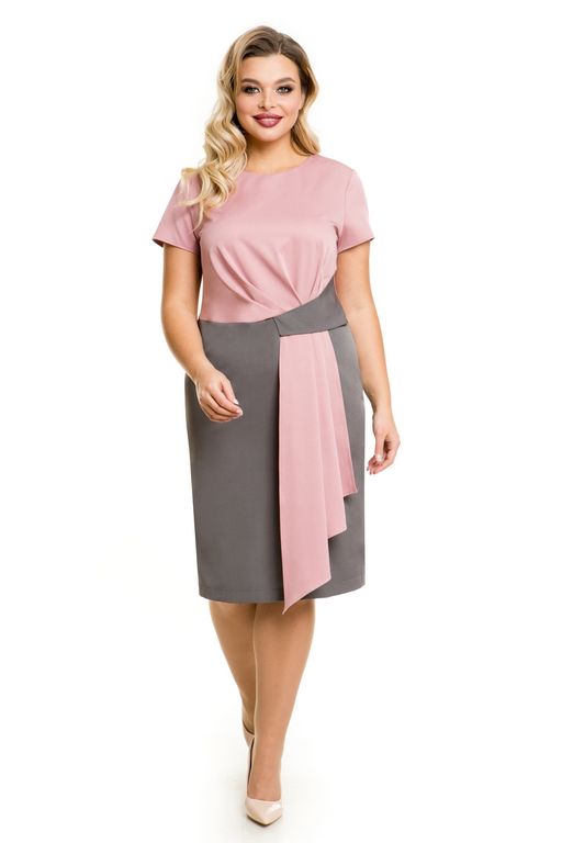 Платье 1096 серо-розовый - Novita фото 3