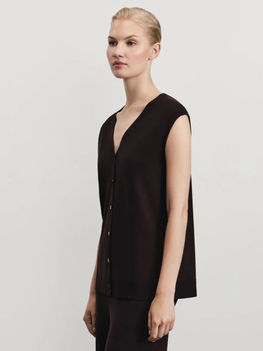Жилет из вискозы с V-образным вырезом / Zarina фото 5