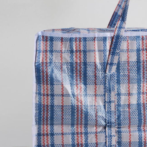 Сумка хозяйственная на молнии, 72 л, 57×27×47 см, синяя/белая