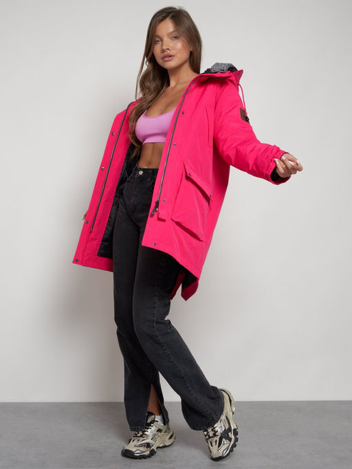 Парка женская зимняя MTFORCE c капюшоном розового цвета 2329R  фото 38