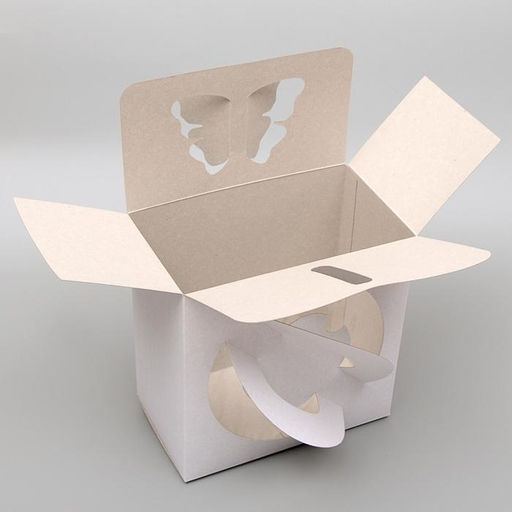 Цена за 5 шт. Коробка под торт без печати «Бабочка» 1 кг, белая, с ручками, 21×21×12 см