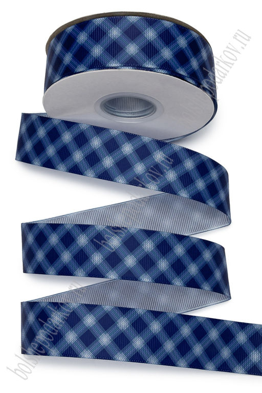 Лента репсовая 2,5 см*25 ярд с рисунком "Клетка" SF-7223, №246