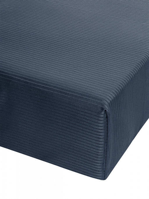 Проcтыня натяжная сатин-страйп 180x200+25 синий сатин