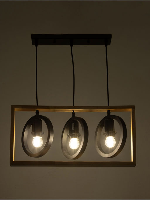 Светильник BayerLux ЭКО «Джесси», 3×40 Вт, Е27, черный/коричневый, 20×50×26 см