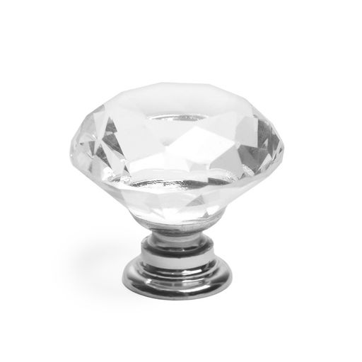 Ручка-кнопка CAPPIO «Алмаз», стеклянная, d=40 мм