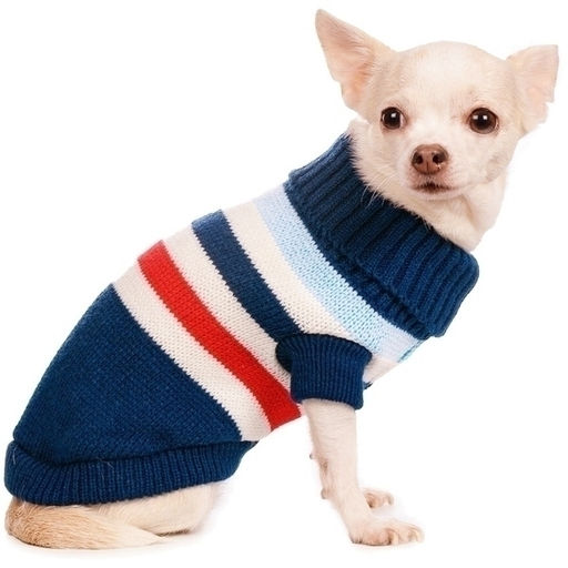 Кофта - свитер для мелких пород собак и кошек "BRO Style", полосочки, цвет синий, р XL