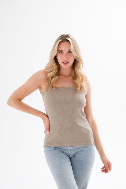 Топ женский из рибаны кофе меланж