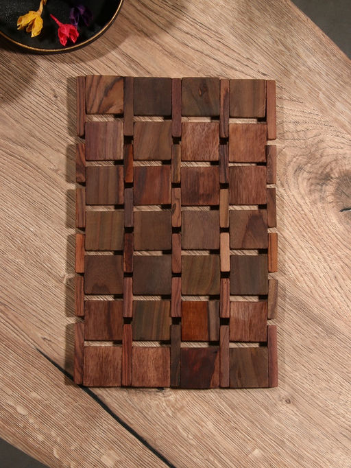 Коврик из тикового дерева, 30×20×0.7 см