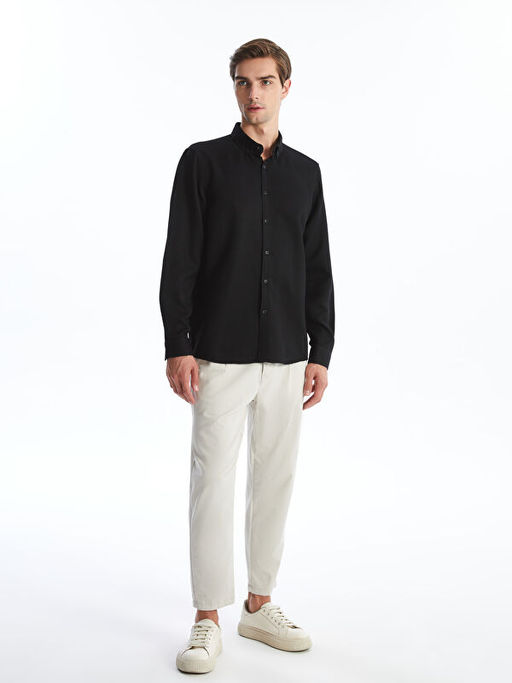 Slim Fit Uzun Kollu Arm?rl? Erkek Dokulu G?mlek